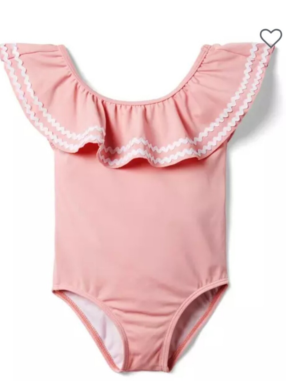 Janie and Jack Girls Recycled Ric Rac Ruffle Swimsuit - Size:3